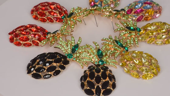 Rhinestone Crystal Pineapple Statement Earrings