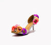 BOMA Floral Silver Glitter Pumps (in Whimsical Pink & Purple Florals) with Matching Bag