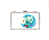 BOMA Floral Silver Glitter Pumps (in Whimsical Blue Florals) with Matching Bag