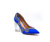 ALEESA Satin Crystal Beaded Pumps (in Something Blue)
