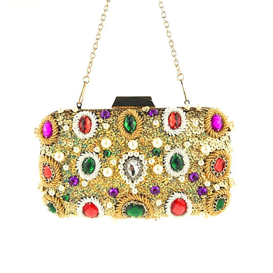 Colorful Jeweled Sequin Bag