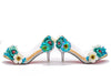 BOMA Floral Silver Glitter Pumps (in Whimsical Blue Florals) with Matching Bag
