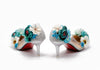 BOMA Floral Silver Glitter Pumps (in Whimsical Blue Florals) with Matching Bag