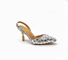 SOPHIA Silver Rhinestone Crystals SlingBacks