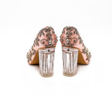  ALEESA Satin Crystal Beaded Pumps (in Blushing Pink)