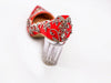 ALEESA Satin Crystal Beaded Pumps (in Glistening Red)