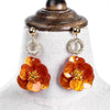 Orange flower Drop Dangle Earrings