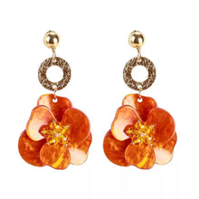  Orange flower Drop Dangle Earrings