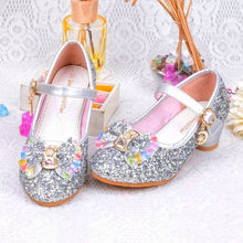 Silver Rock Glitter Girls Heeled Shoes