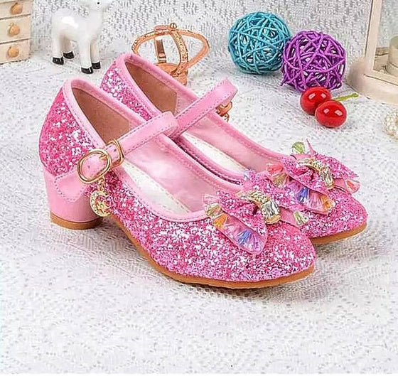 Pink Rock Glitter Girls Heel Shoes