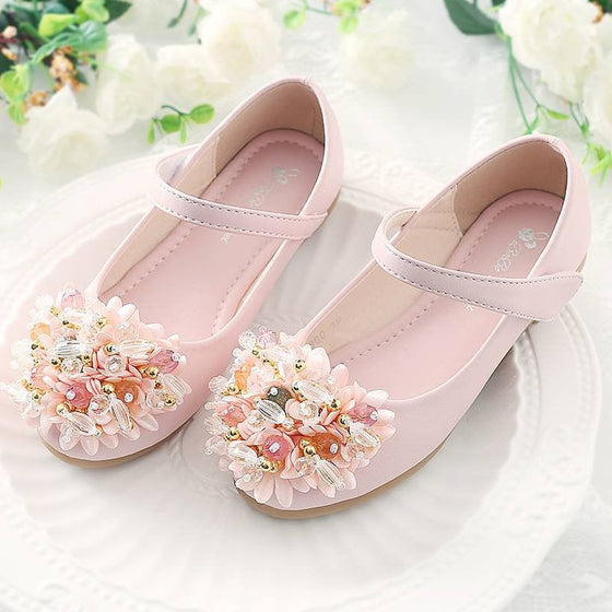 Crystal Floral Bow Flats