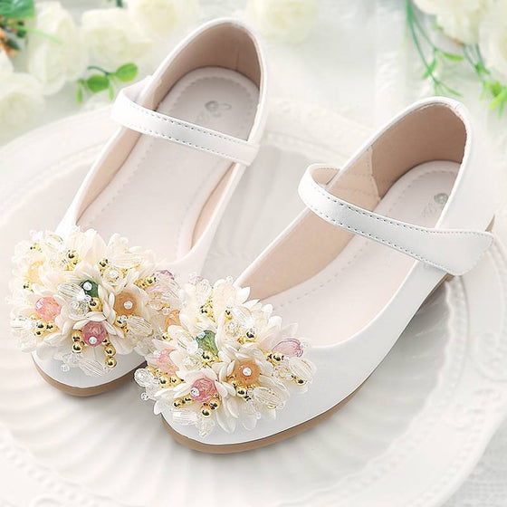Crystal Floral Bow Flats