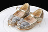Gold Glitter Slip On Butterfly Bow Shoes