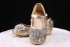 Gold Glitter Slip On Butterfly Bow Shoes