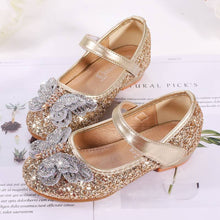  Gold Glitter Slip On Butterfly Bow Shoes