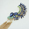 Luxury Rhinestone Tassel Ear Clip Earrings
