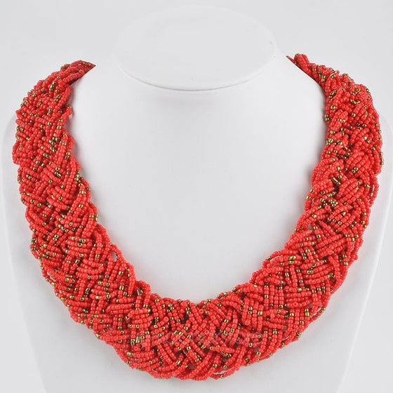 Beaded Collar Statement Necklace