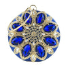 Round Jewel Tone Satin Rhinestone Clutch