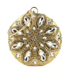 Round Jewel Tone Satin Rhinestone Clutch