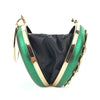 Round Jewel Tone Satin Rhinestone Clutch