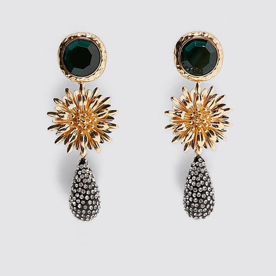 Emerald Jewel Statement Drop Earring