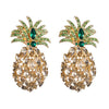 Rhinestone Crystal Pineapple Statement Earrings