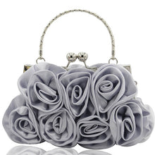  Satin Rosette Satchel Evening Bag