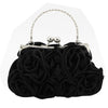 Satin Rosette Satchel Evening Bag