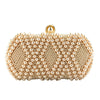 Beaded Pearls Diamond Design Clutch