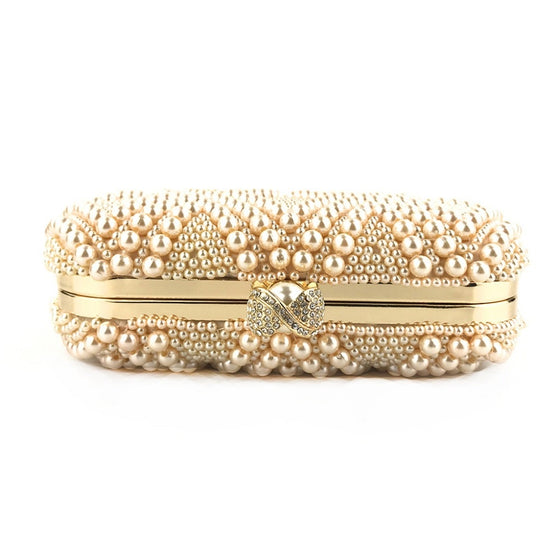 Beaded Pearls Diamond Design Clutch