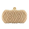 Beaded Pearls Diamond Design Clutch