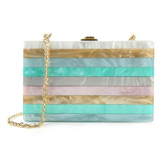 Pastel Infused Stripe Box Bag
