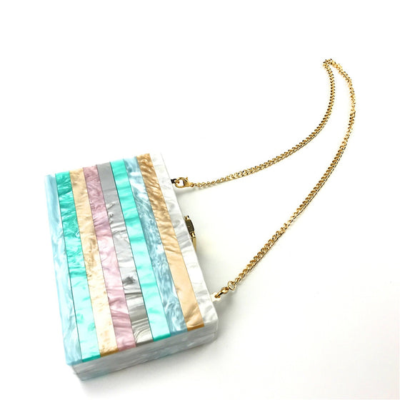 Pastel Infused Stripe Box Bag