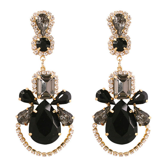 Colorful Rhinestone Pendant Earrings
