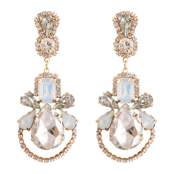 Colorful Rhinestone Pendant Earrings