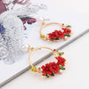 Flower Hoop and Pearl Earrings