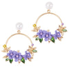 Flower Hoop and Pearl Earrings