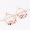 Flower Hoop and Pearl Earrings