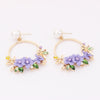 Flower Hoop and Pearl Earrings