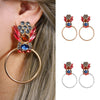 Rhinestone Jeweled Round Earrings