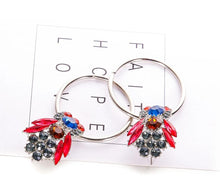  Rhinestone Jeweled Round Earrings