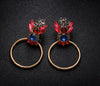 Rhinestone Jeweled Round Earrings