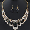 Rhinestones with Crystals Bib Statement Necklace and Earring Set