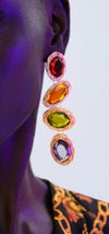 Colorblocked Stone Drop Dangle Earrings