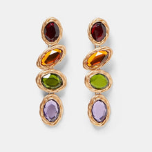  Colorblocked Stone Drop Dangle Earrings