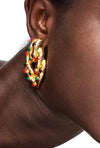 Multi-Color Stud Drop Earrings