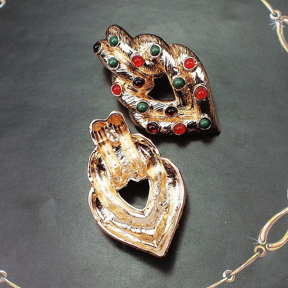 Multi-Color Stud Drop Earrings