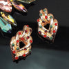 Multi-Color Stud Drop Earrings
