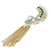 Luxury Rhinestone Tassel Ear Clip Earrings