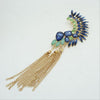 Luxury Rhinestone Tassel Ear Clip Earrings